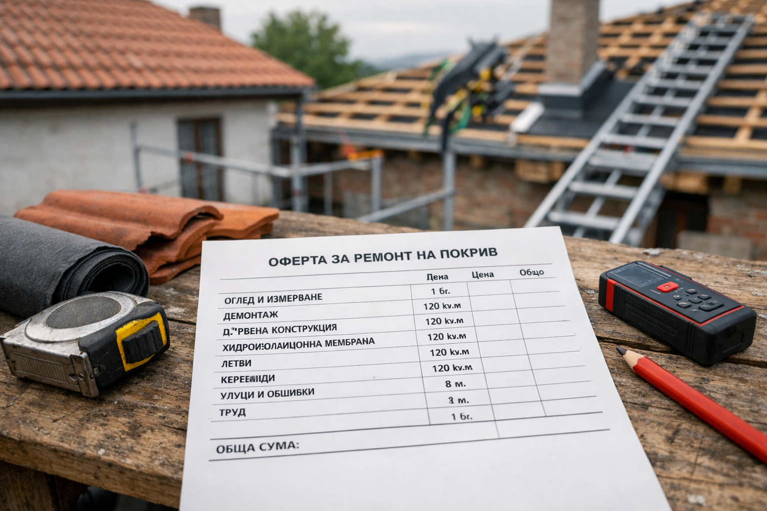 Колко струва смяна на покрив на къща в България – реални цени по етапи